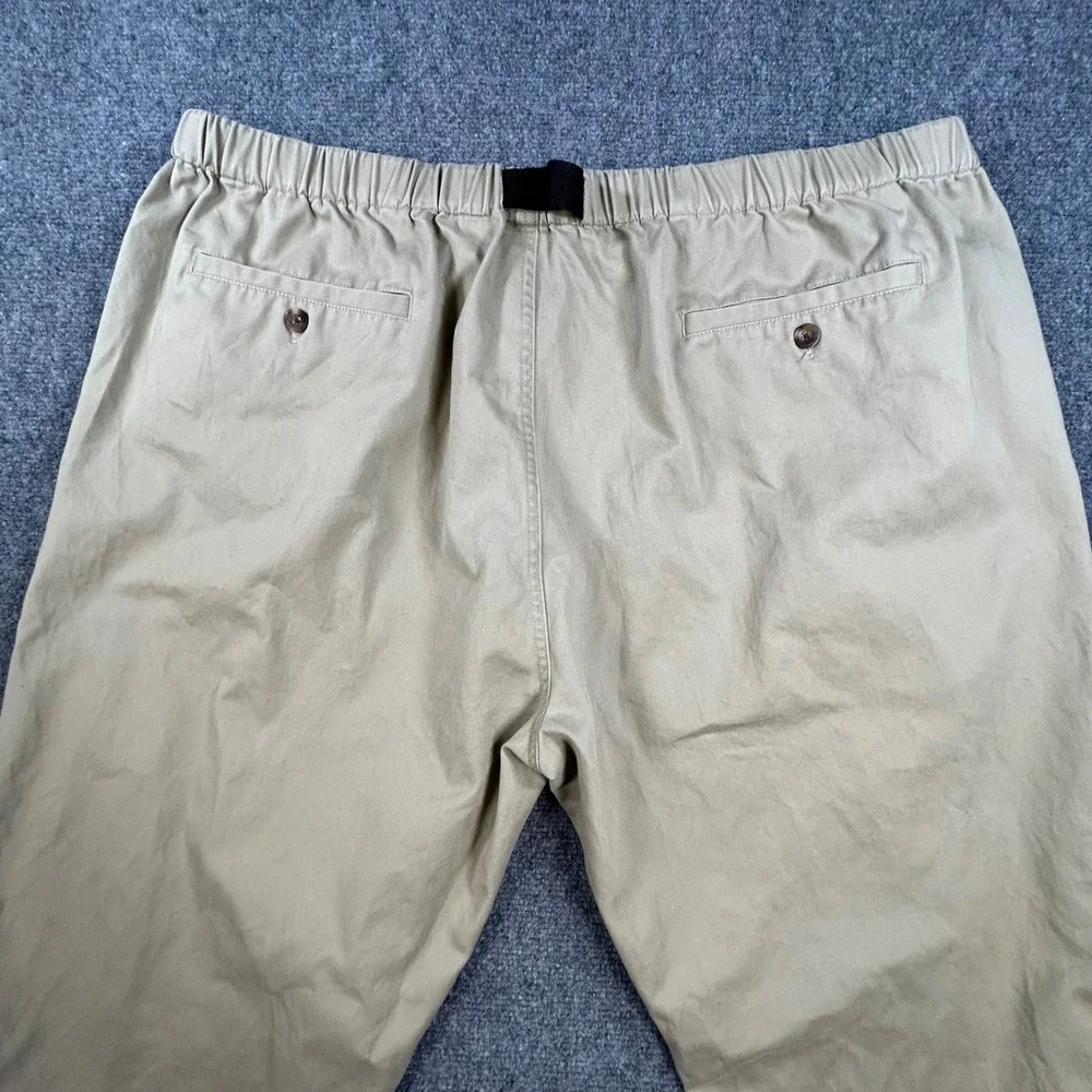 Travelsmith Mens Belted‎ Pants Mens XXL Tan Khaki Cotton Elastic Waist Vintage
